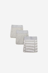 Cortefiel Pack of three jersey-knit boxers  Grey