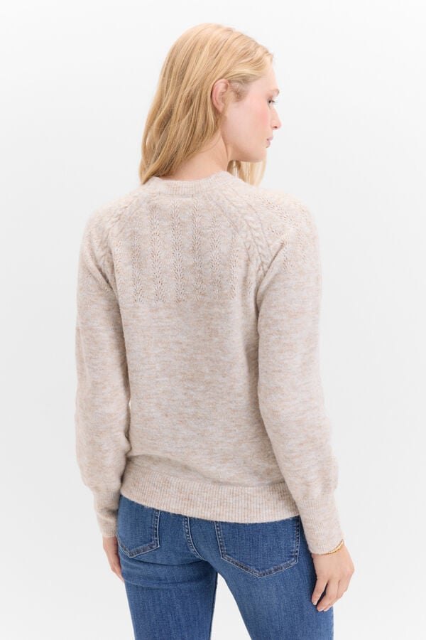 Cortefiel Openwork yoke jumper Beige