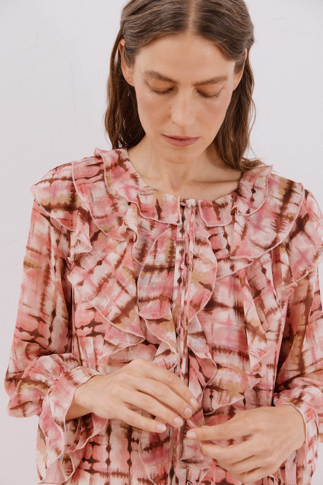 Cortefiel Fluid ruffle dress