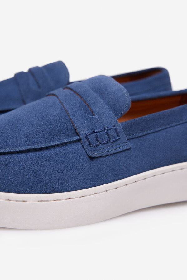 Cortefiel Casual leather loafer Blue