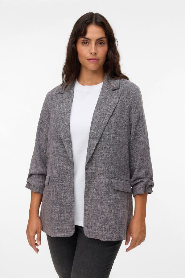 Vero Moda Curve Blazer fluida texturizada Cinzento