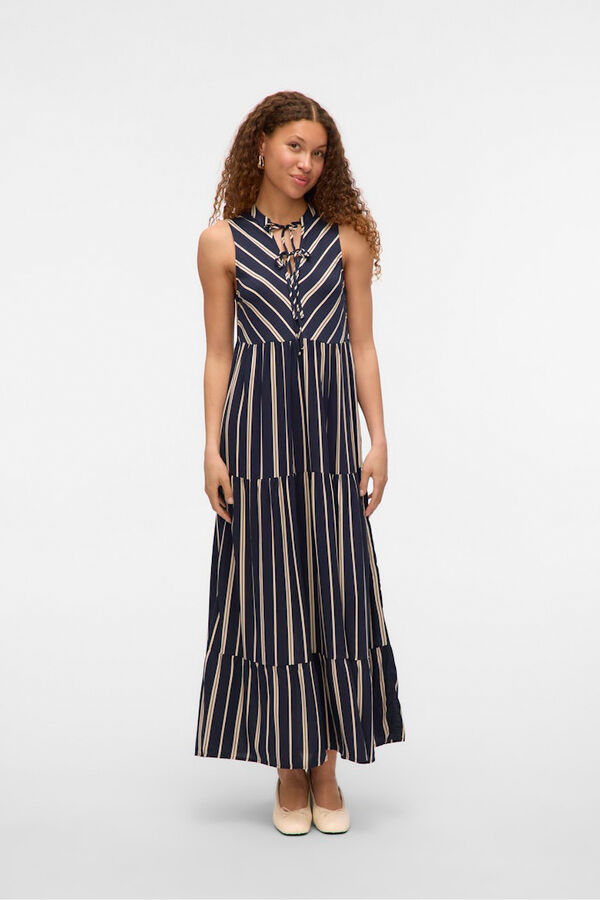 Vero Moda Vestido midi com folhos Azul