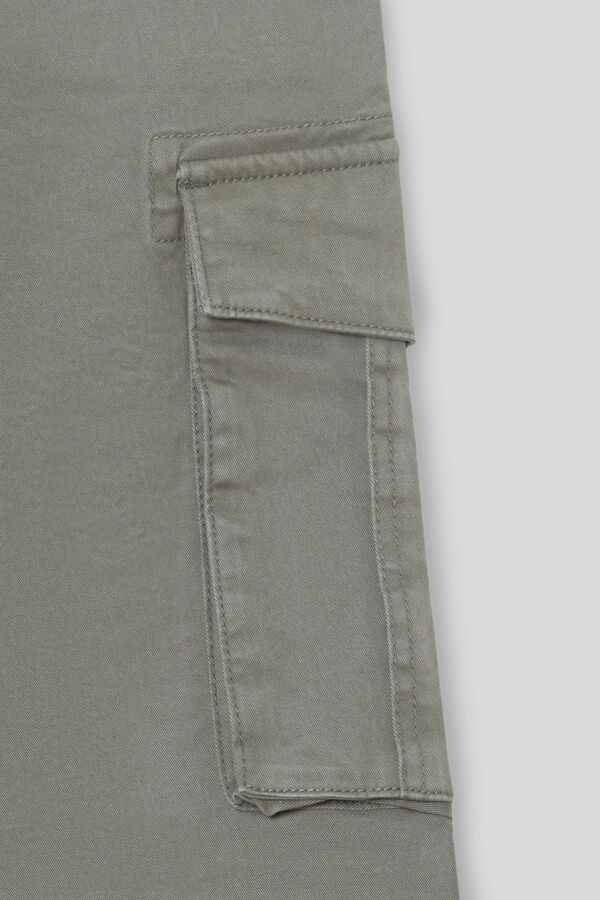 Cortefiel Light green casual cargo trousers Green