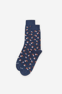 Cortefiel Christmas motif socks Blue