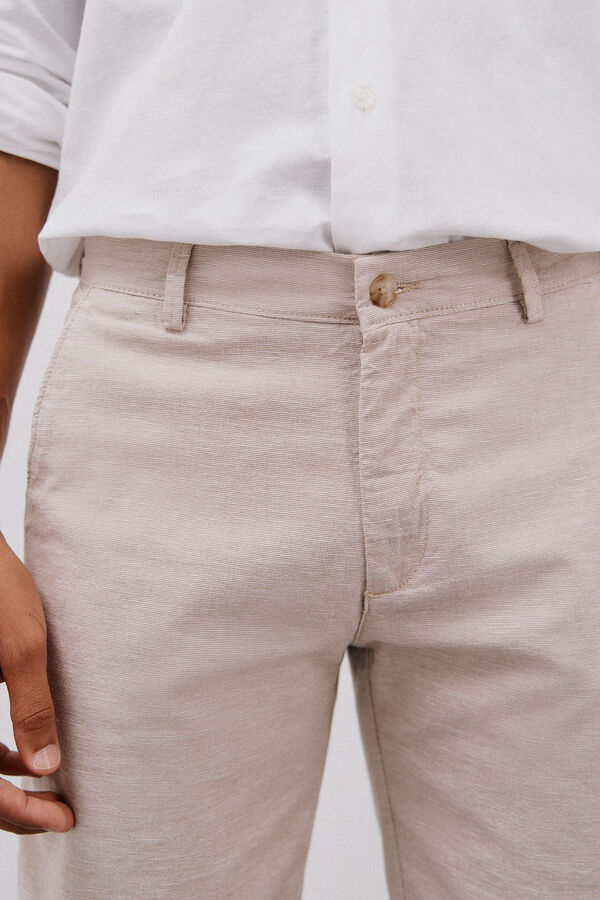 Cortefiel Oxford chinos Bermuda Shorts Beige