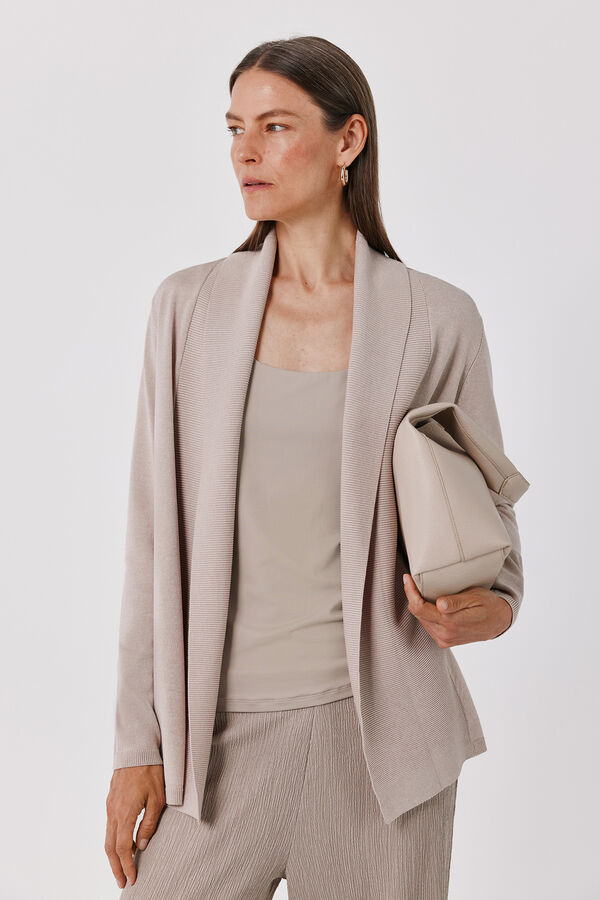 Cortefiel Shawl collar jacket Beige