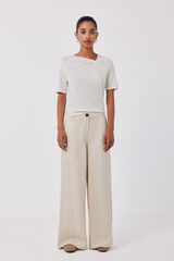 Cortefiel Fluid wide trousers Nude