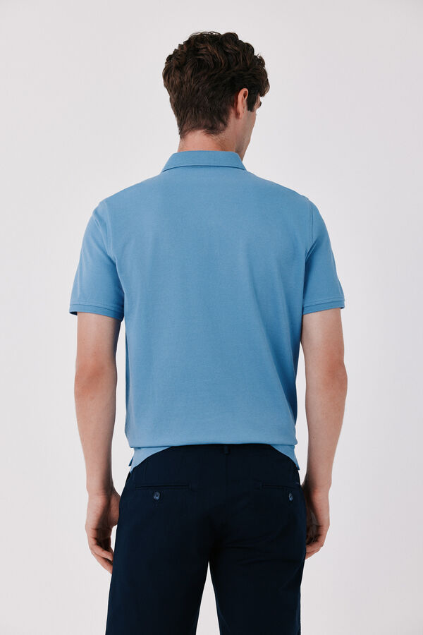 Cortefiel Polo b&aacute;sico piqu&eacute; Azul