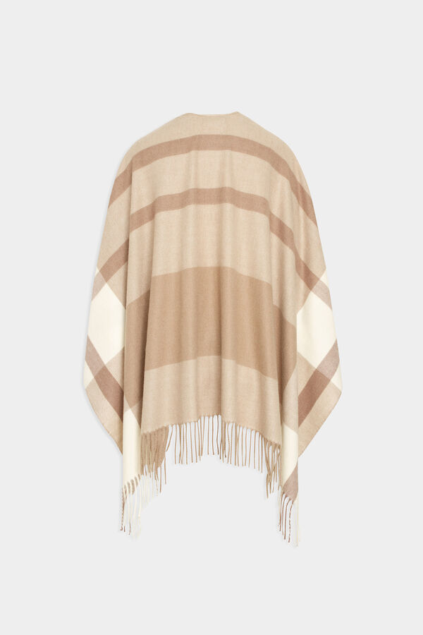 Morgan Poncho con rayas Beige