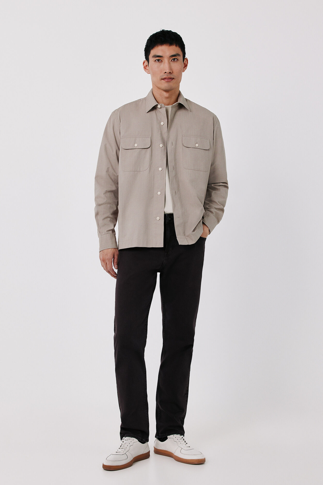 Cortefiel Herringbone cotton overshirt