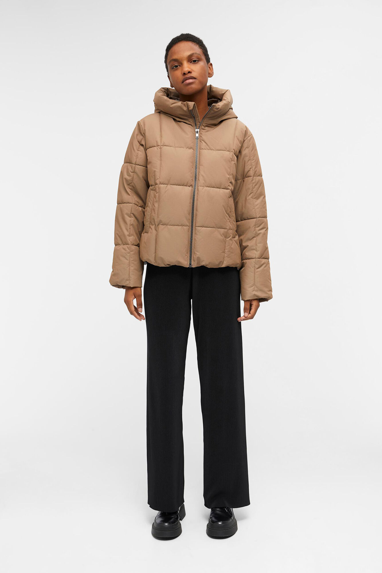 Crop quilted jacket shop