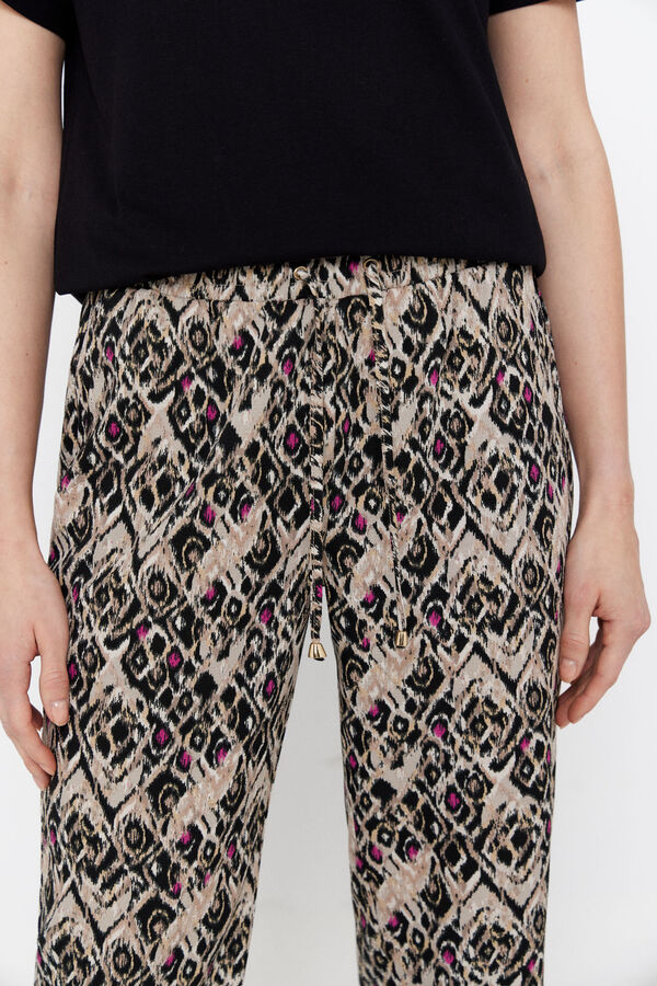 Cortefiel Super fluid trousers Printed white