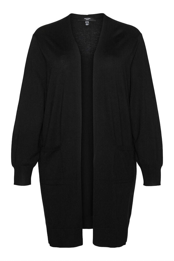 Vero Moda Curve Casaco de malha longo plus size  Preto