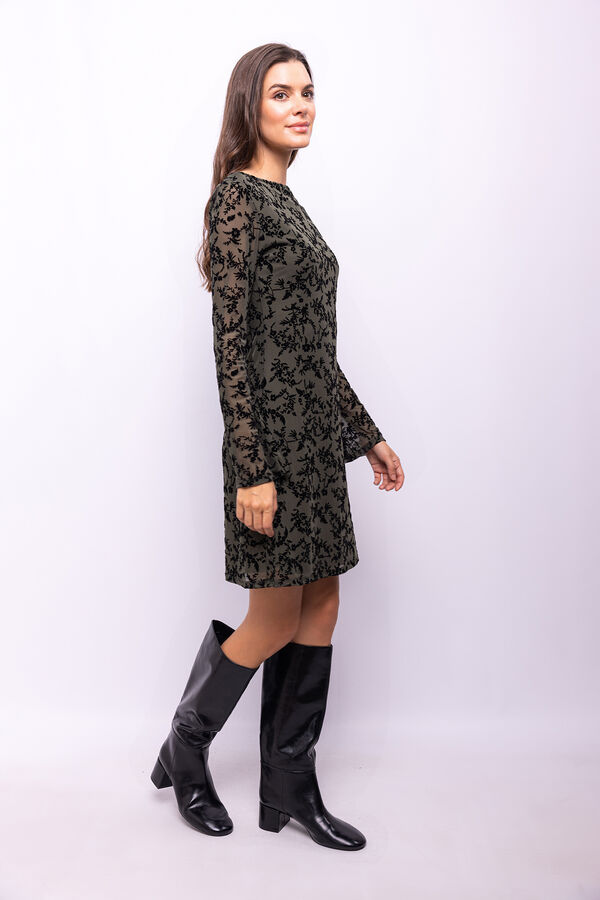 Object Vestido de tecido flocado Cinzento