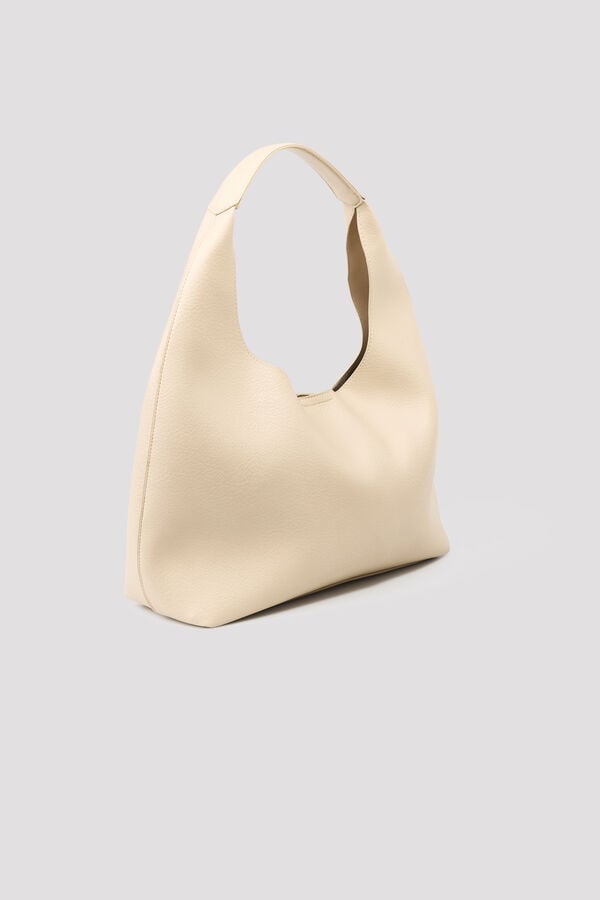 Cortefiel Basic hobo bag Ivory