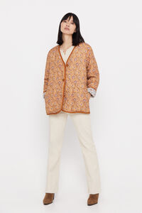 Cortefiel Reversible quilted anorak with print Multicolour