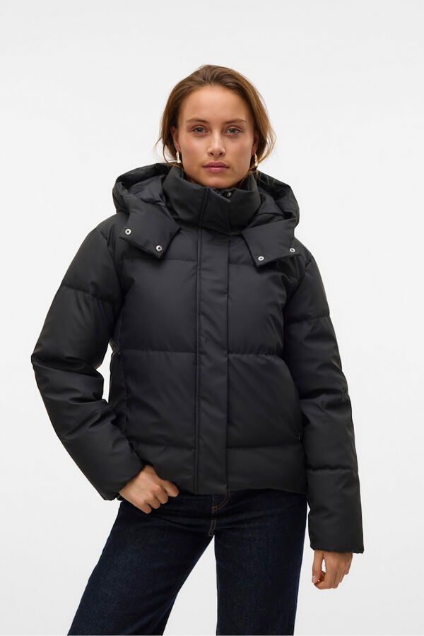 Vero Moda Sobretudo curto acolchoado encerado Preto