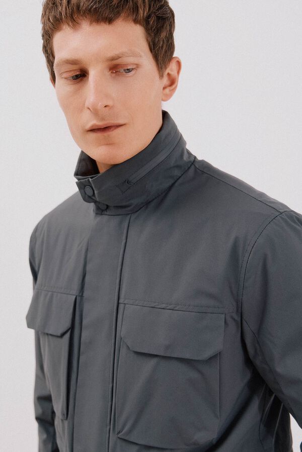 Cortefiel Technical jacket with 4 pockets Grey