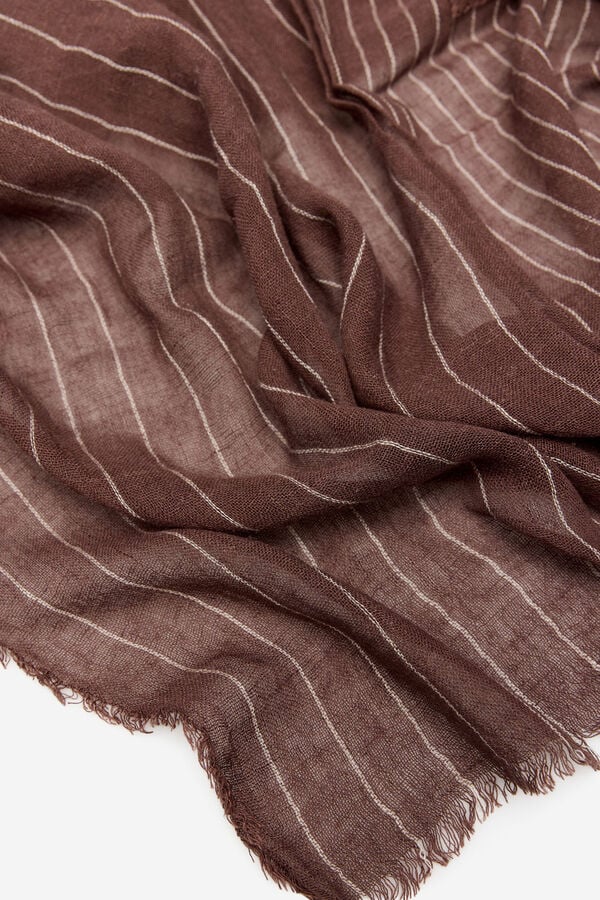 Cortefiel Striped scarf Brown