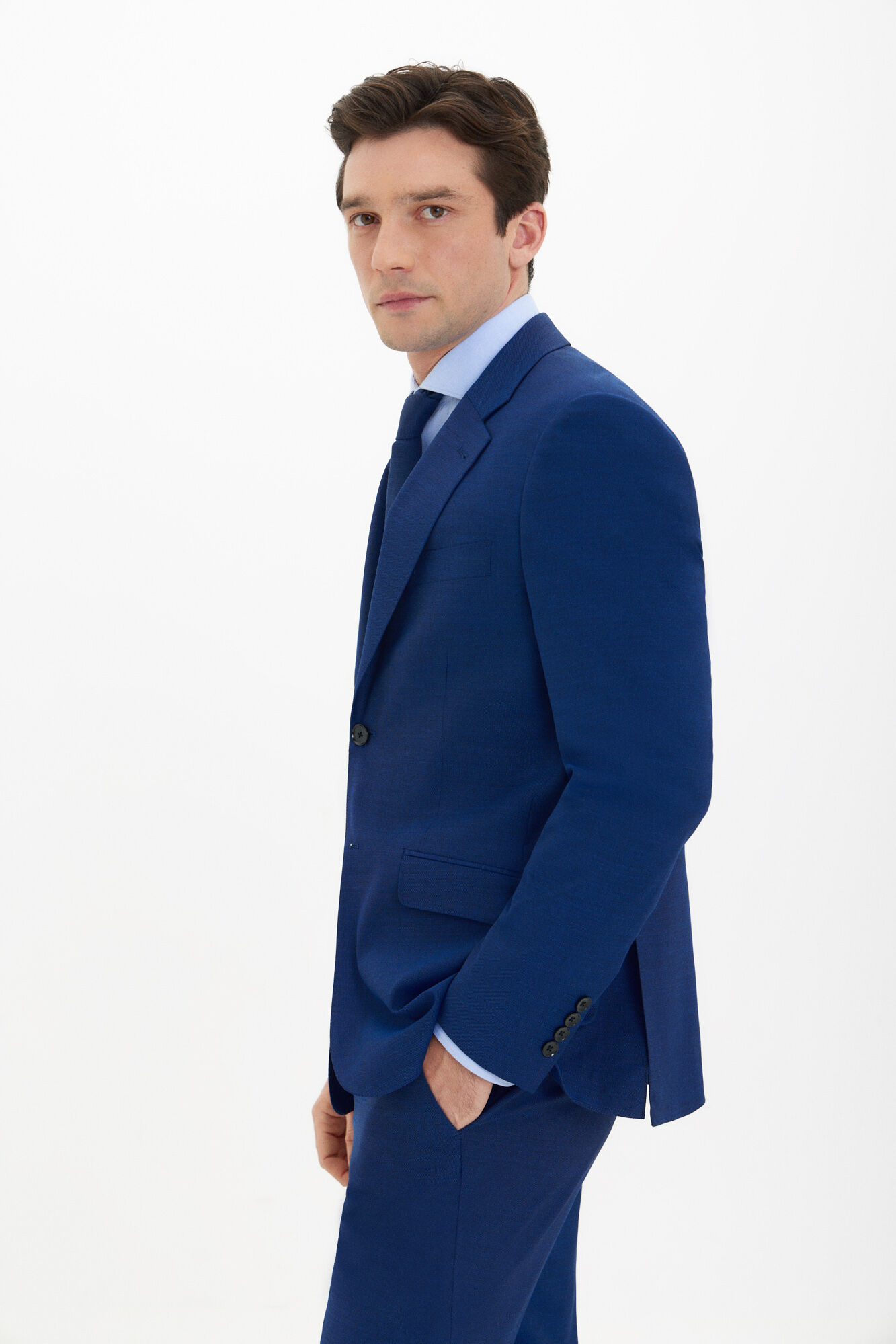 Deep blue slim fit blazer Men s suits Cortefiel