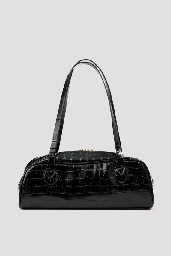Bolso baguette efecto cocodrilo