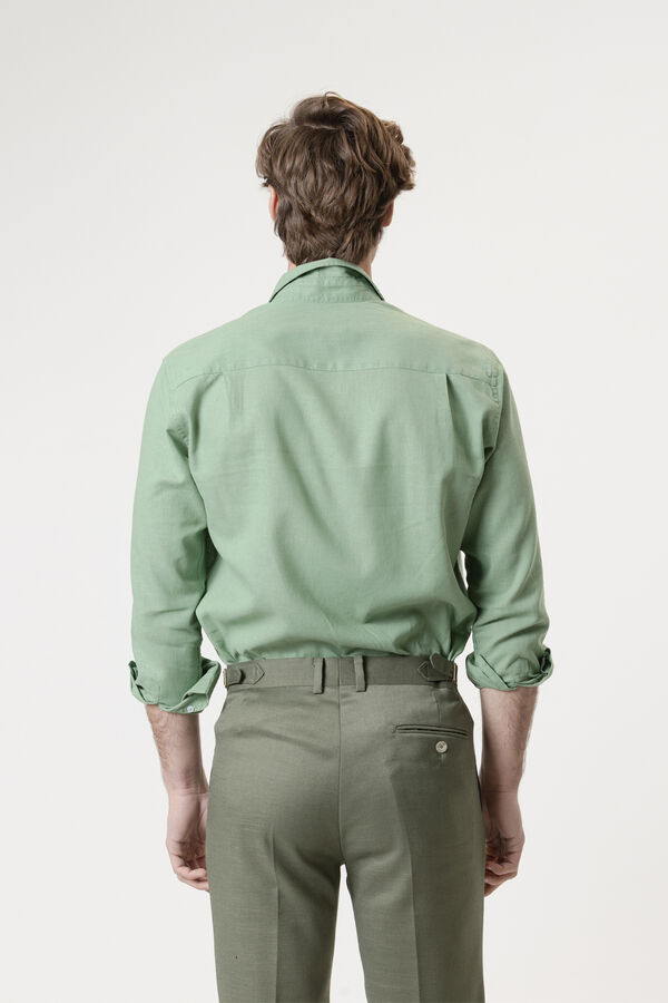 PuroEGO Camisa em linho porcelana Verde