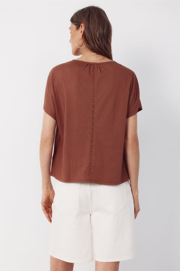 Cortefiel T-shirt fins Brown