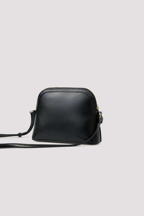 Cortefiel Bimaterial crossbody bag Black