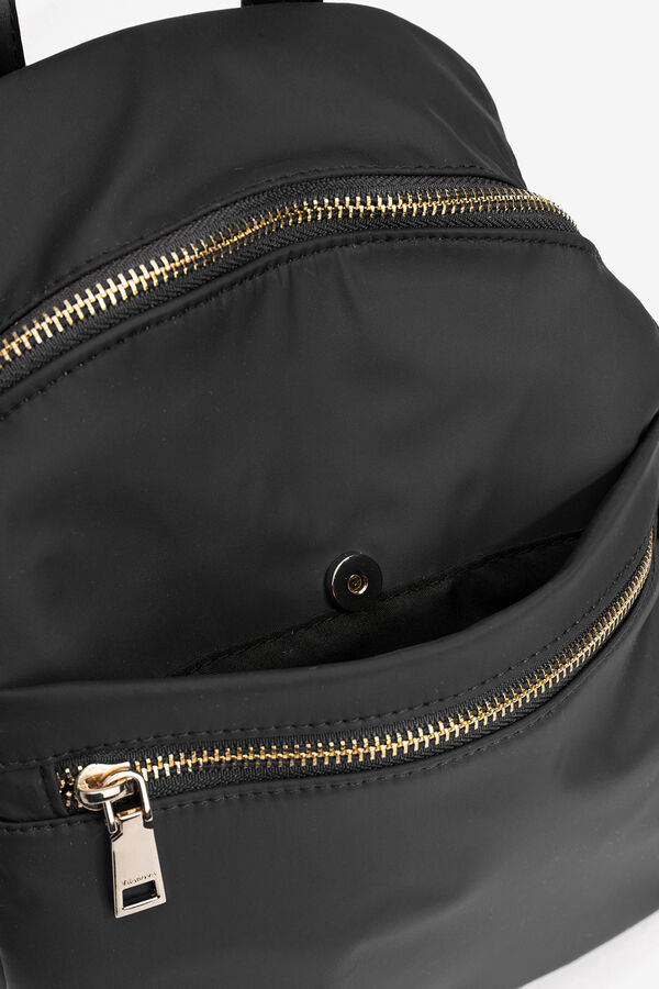 Vilanova Nylon with pocket backpack Black