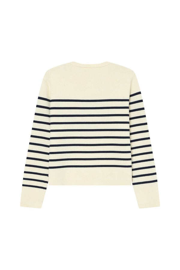 Grace & Mila Camisola riscas de marinheiro em malha Milano Branco