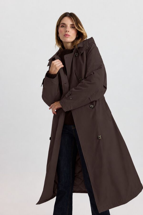 Vero Moda Sobretudo acolchoado comprido Castanho