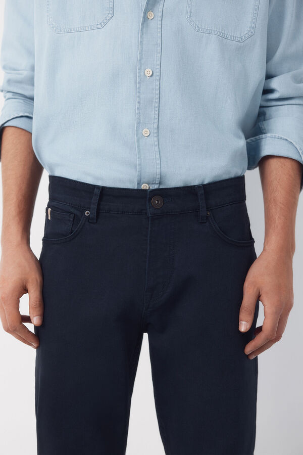 Cortefiel 5-pocket regular fit coloured trousers Navy