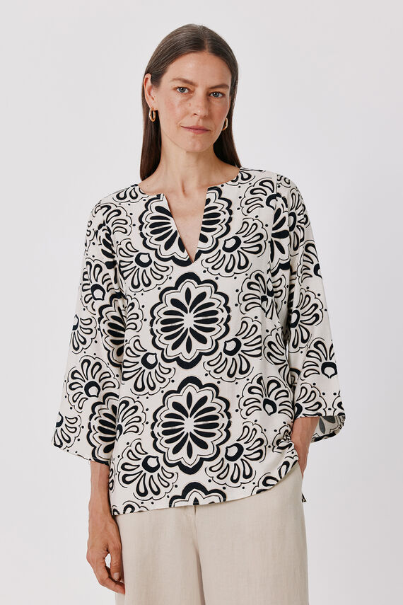Blusa estampada túnica amplia