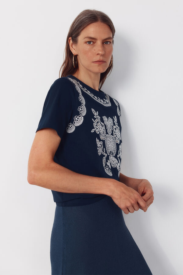 Cortefiel Printed t-shirt Blue