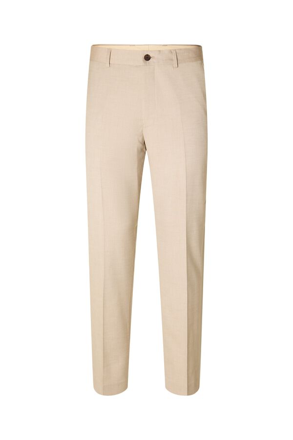 Selected Cal&ccedil;as de fato Slim Fit confecionadas com materiais reciclados Castanho