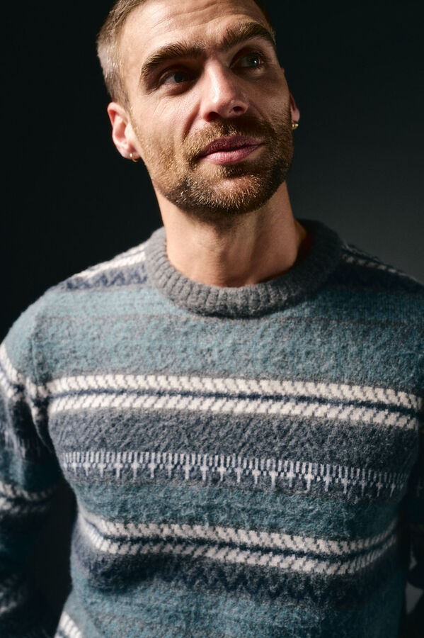 OOTO Camisola de natal gola caixa Cinzento