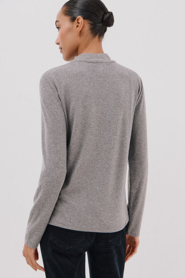 Cortefiel T-shirt with rhinestone detail Grey