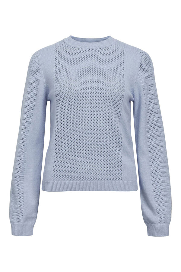 Cortefiel Jersey-knit jumper with round neck Blue