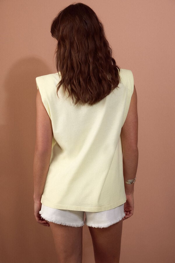Slowlove Top ombreiras Amarelo