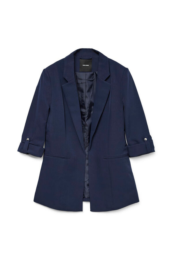Vero Moda Blazer aberto com manga arregaçadas Azul