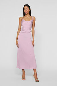 Vila Vestido midi acetinado