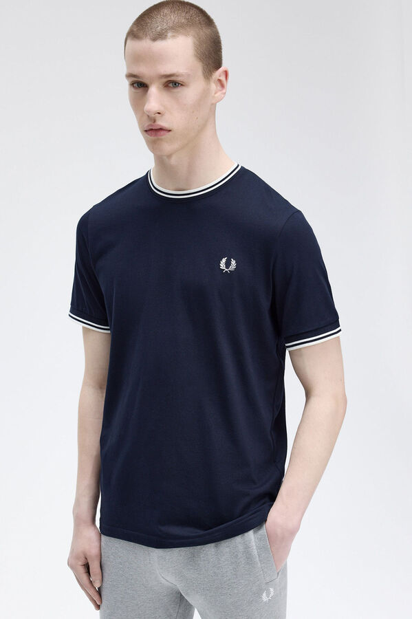 Fred Perry Camiseta de hombre de manga corta Azul oscuro