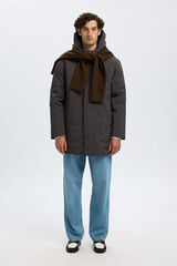 Selected Parka impermeável com capuz Cinzento