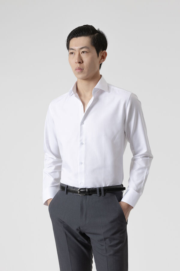 PuroEGO Camisa de vestir em sarja Branco