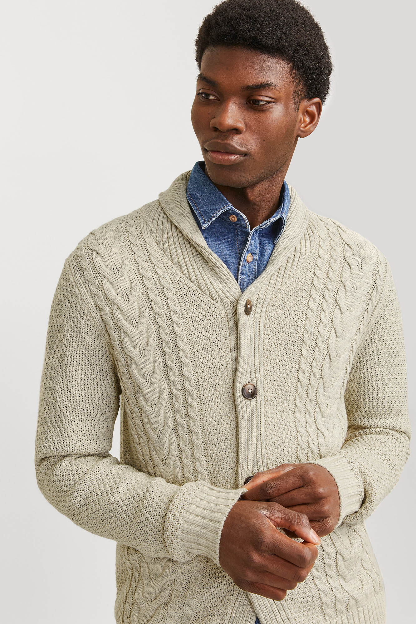Shawl neck cardigan Cardigans for men Cortefiel