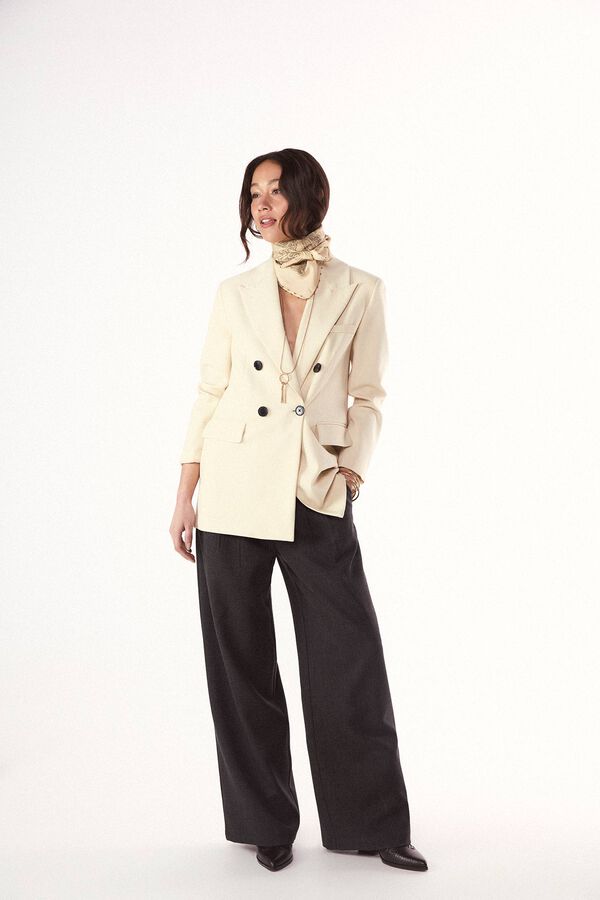 Slowlove Chaqueta americana cruzada Amarillo