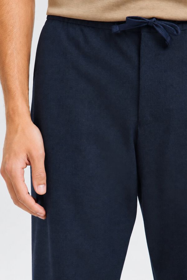Selected Cal&ccedil;a casuais de perna reta Azul