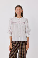 Cortefiel Blusa bordados Blanco