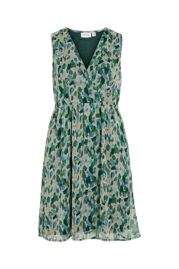Vila Vestido curto em chiffon Verde
