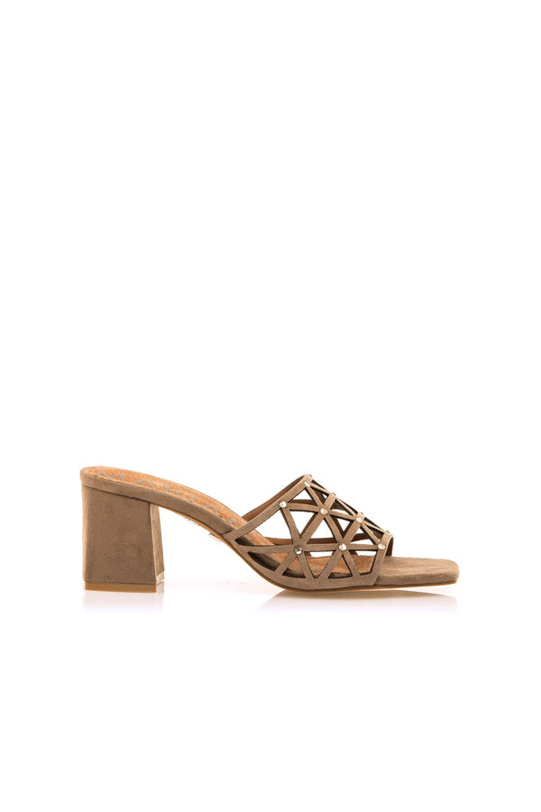 Maria Mare Woodit heeled sandal Beige
